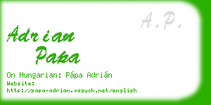 adrian papa business card
